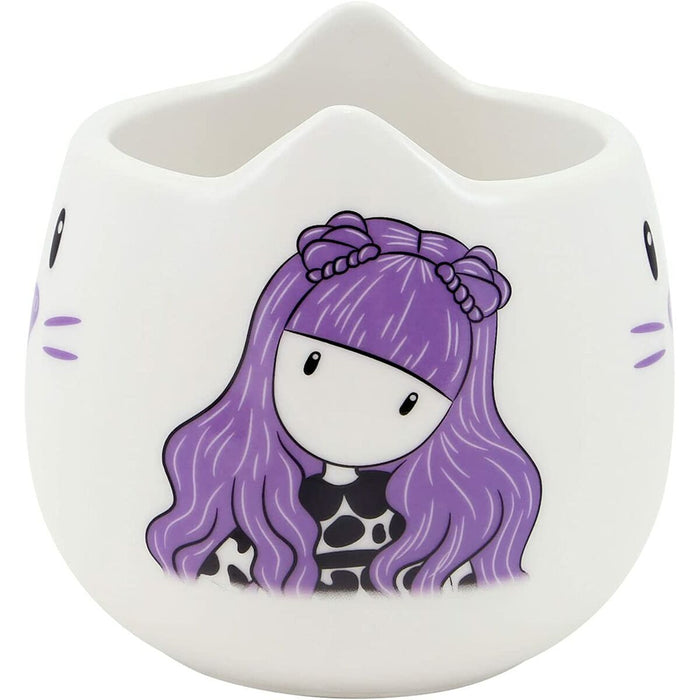 Set Gorjuss Smitten kitten Hrnek Suport pentru pahare 2 Piese Ceramică Negru Alb