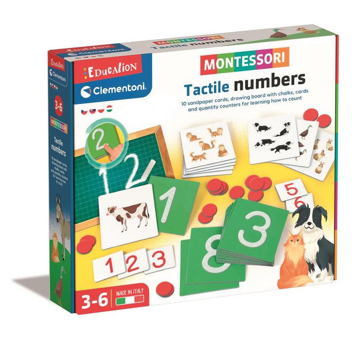 Joc educativ Clementoni Montessori, Numere tactile, 3-6 ani, 10 carduri tactile