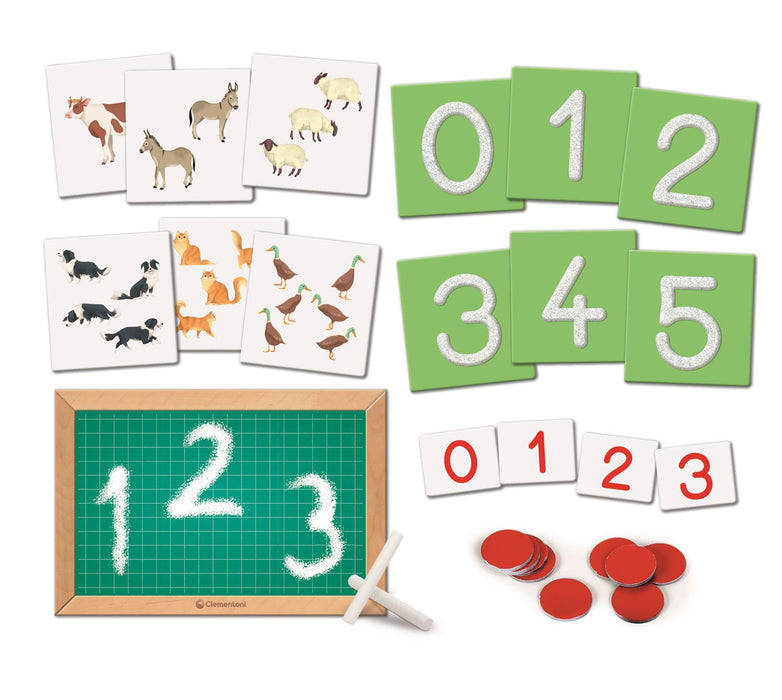 Joc educativ Clementoni Montessori, Numere tactile, 3-6 ani, 10 carduri tactile
