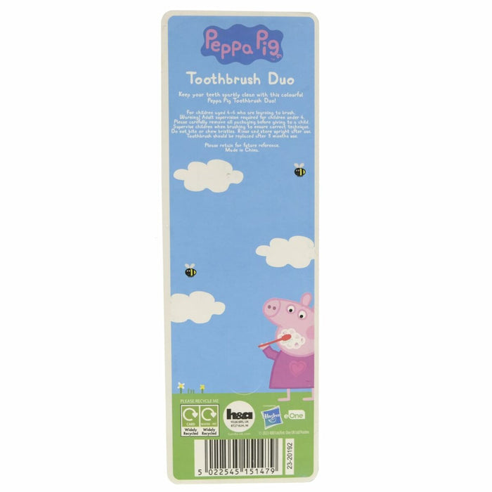 Periuță de Dinți Pentru Copii Peppa Pig Roz Albastru (2 Unități)
