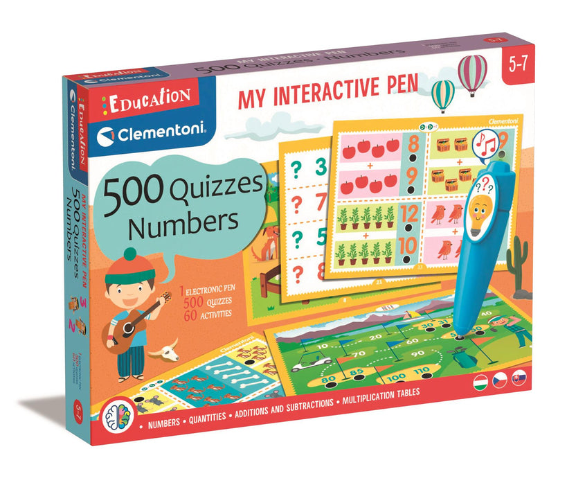 Joc educativ interactiv Clementoni Education, 500 de întrebări cu numere, 5–7 ani, 60 de activități