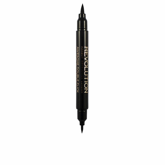 Eyeliner Revolution Make Up Double Flick Liquid Eyeliner Negru 1 ml
