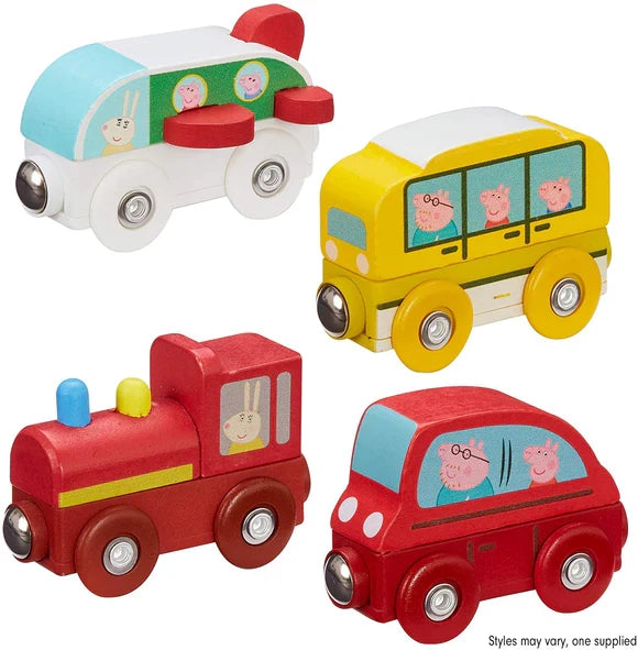 Vehicul de jucărie din lemn Unknown Peppa Pig, diverse modele, cu magnet
