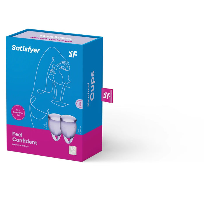 Cupe menstruale reutilizabile, Satisfyer Feel Confident, 15 și 20 ml, 2 buc.