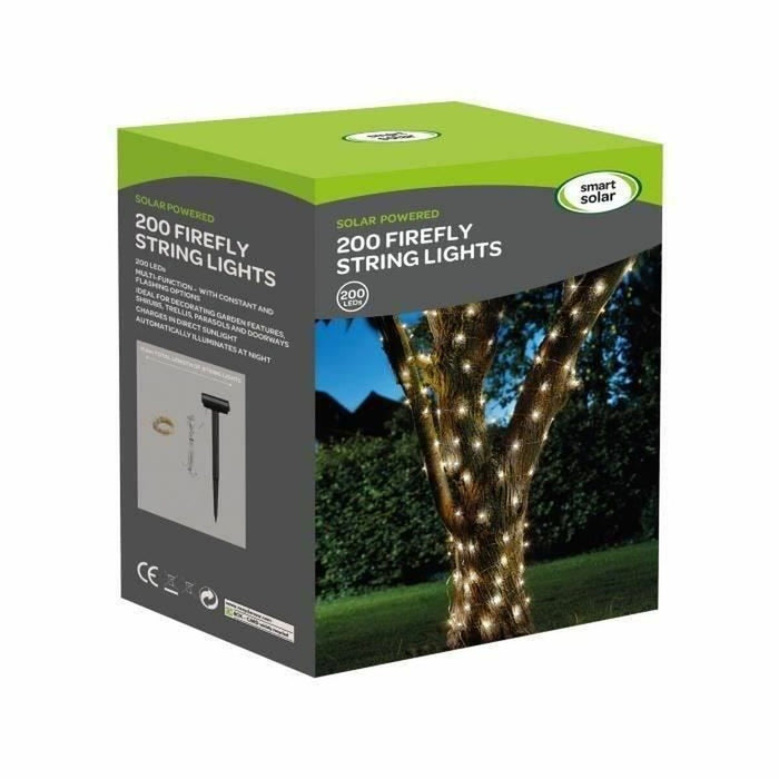 Ghirlandă de lumini LED Super Smart Luciole Solar Alb cald