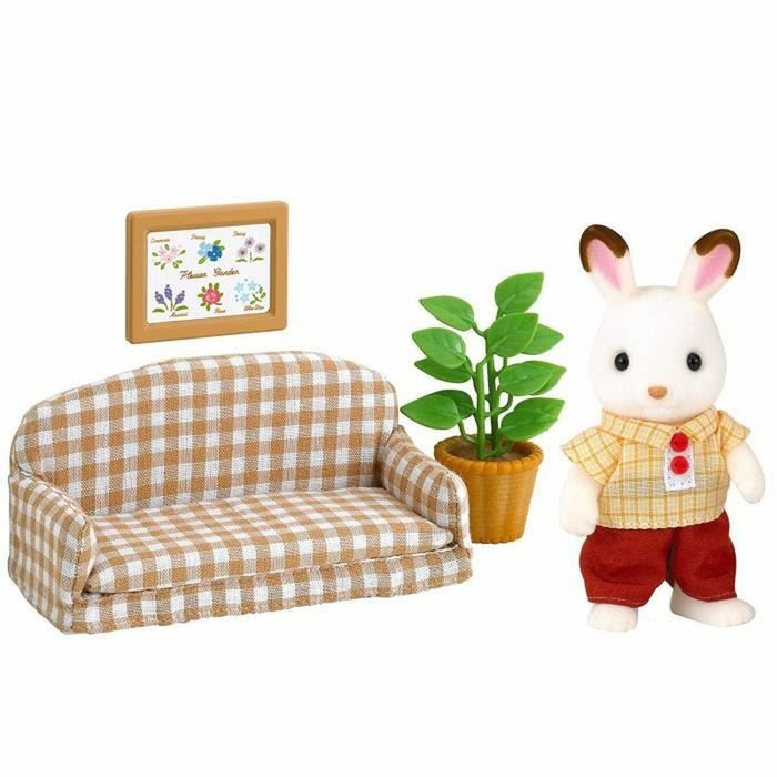 Figurine de Acțiune Sylvanian Families Papa Rabbit Chocolate and Living Room