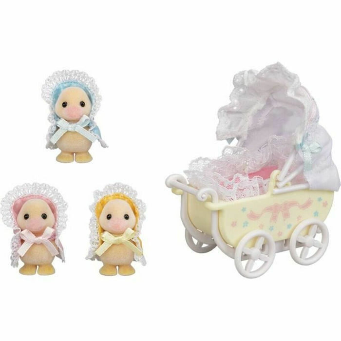 Set de păpuși Sylvanian Families The Adorable Duck and Pram Triplets