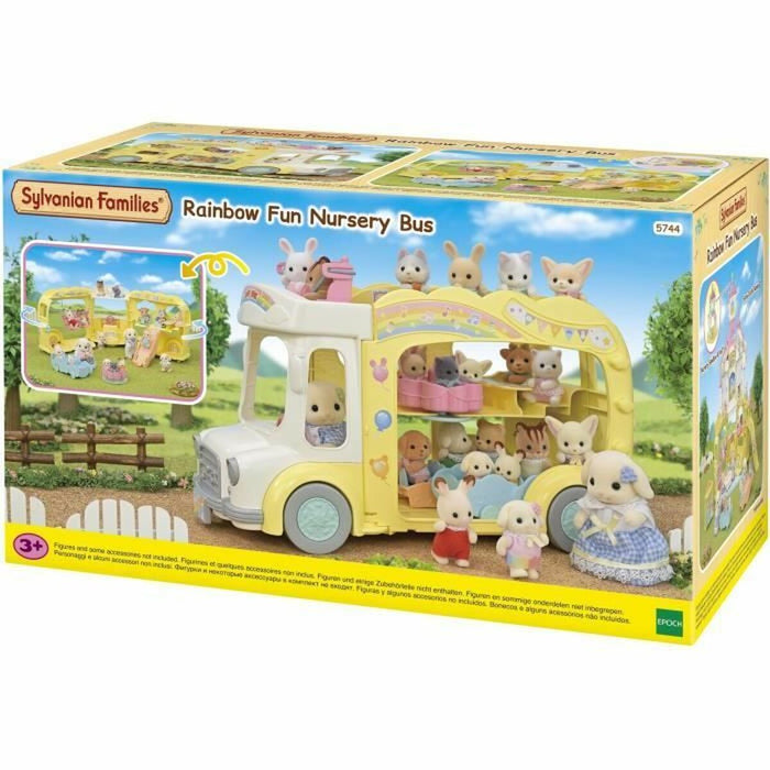 Accesorii pentru căsuțe de păpuși Sylvanian Families 5744 Rainbow Fun Nursery Bus