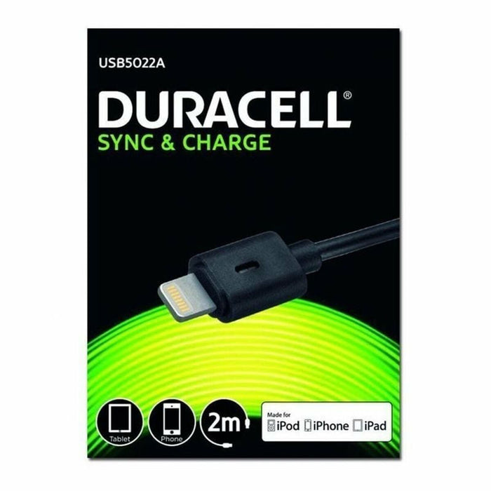 Cablu Lightning DURACELL USB5022A Negru 2 m (1 Unități)