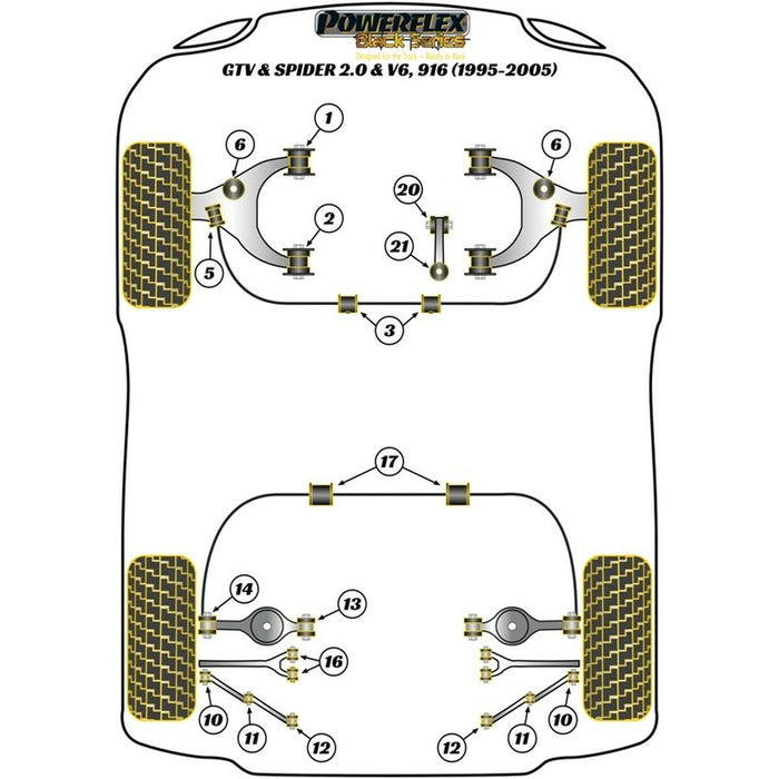 Silentblock Powerflex PFR1-711 Amortizor (2 Unități)
