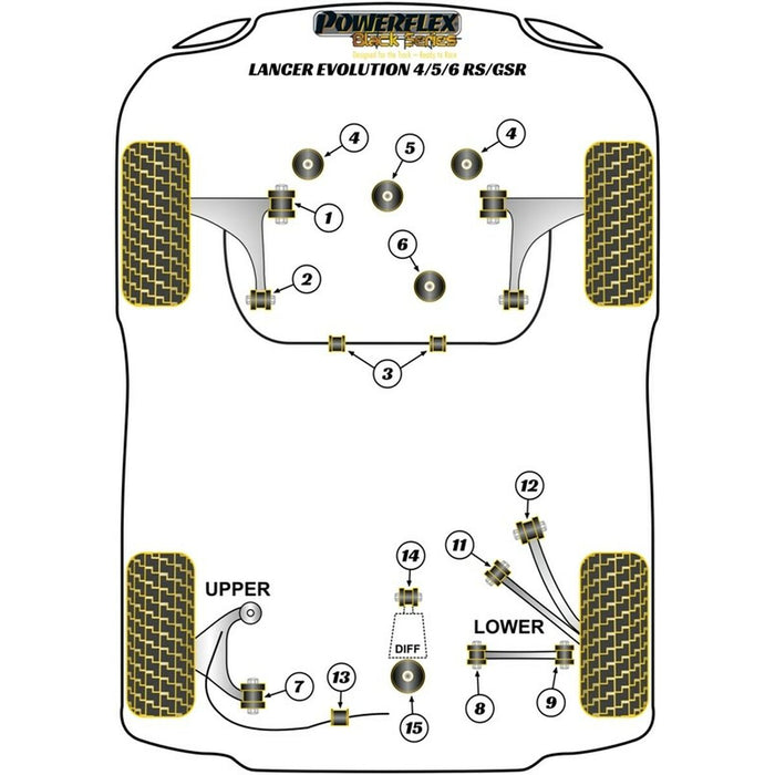 Silentblock Powerflex PFF44-107 Bara de armare (1 Unități)