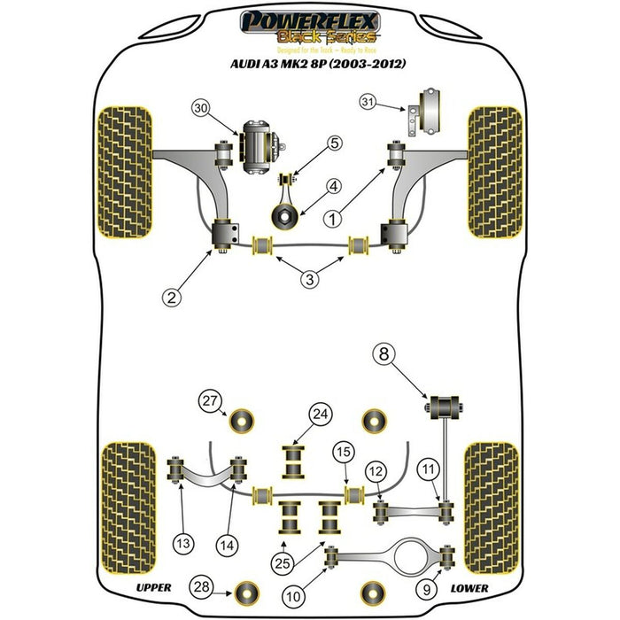Silentblock Powerflex PFF85-530 Arbore de transmisie (1 Unități)