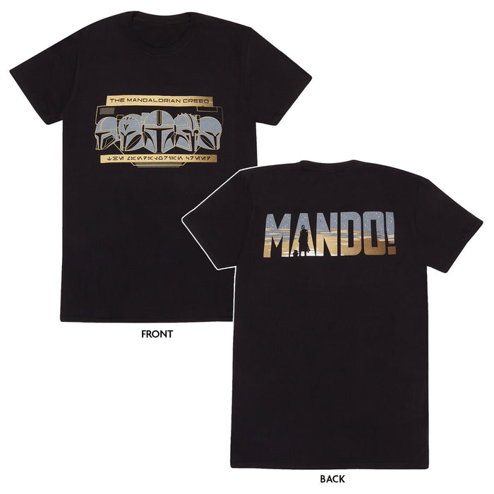 Tricou cu Mânecă Scurtă The Mandalorian Row of Helmets Negru Unisex