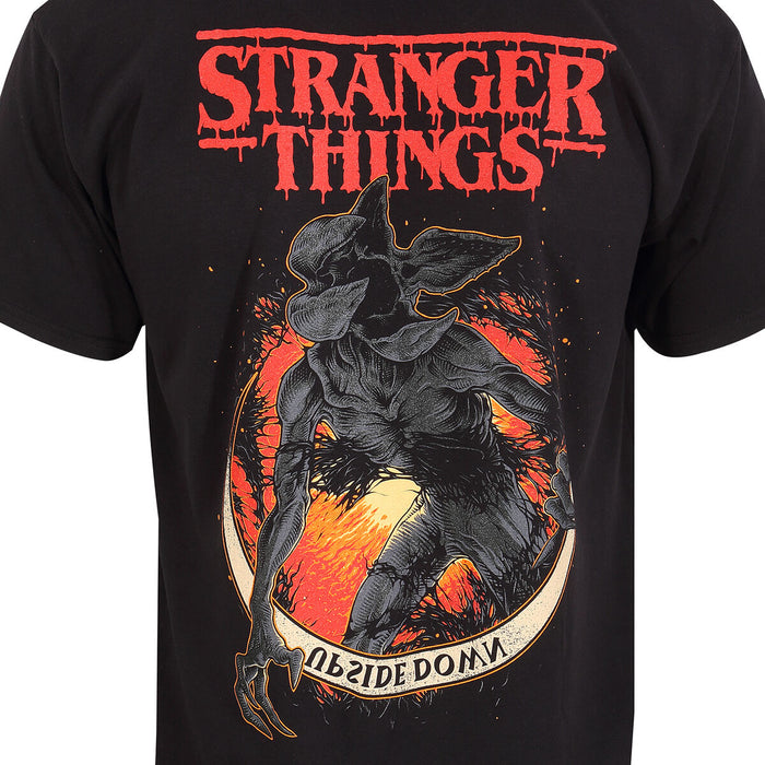 Tricou cu Mânecă Scurtă Stranger Things Demogorgon Upside Down Negru Unisex