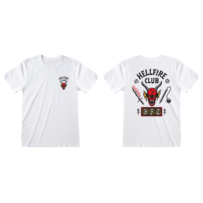 Tricou cu Mânecă Scurtă Stranger Things Helfire Club Alb Unisex