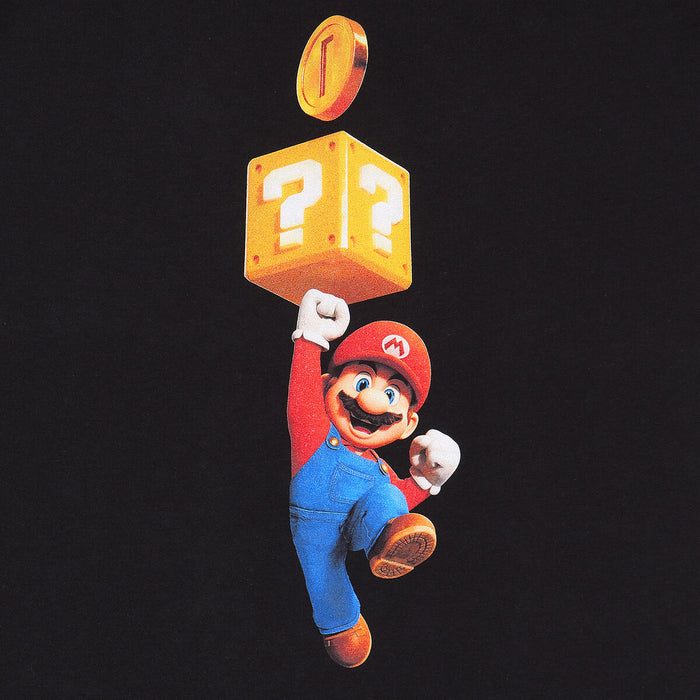 Tricou cu Mânecă Scurtă Super Mario Mario Coin Negru Unisex