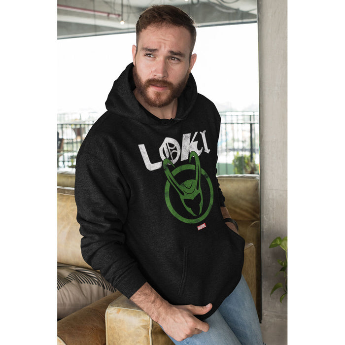 Hanorac cu Glugă Unisex Marvel Distressed Logo Negru