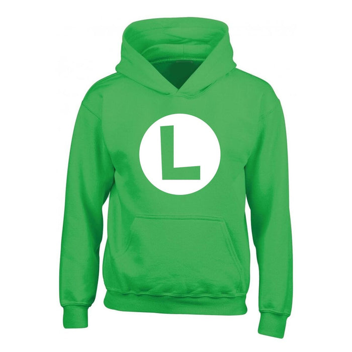 Hanorac cu Glugă Unisex Super Mario Luigi Badge Verde