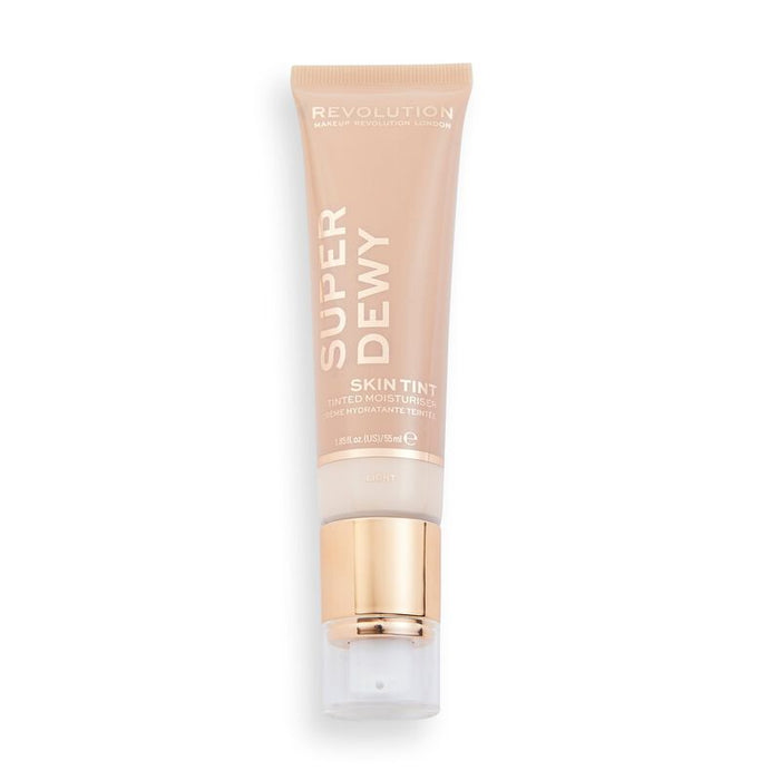 Hidratant colorat Makeup Revolution Superdewy, finisaj rouat, nuanța Light, 55 ml