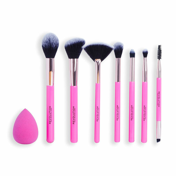Set de Pensule de Machiaj Revolution Make Up The Brush Edit Roz 8 Piese
