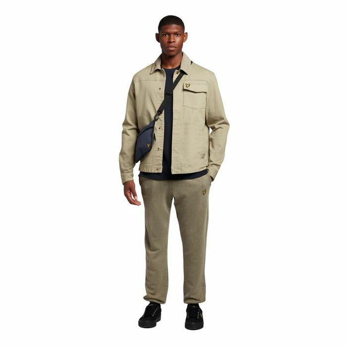 Cămașă cu Mânecă Lungă Bărbați Lyle & Scott Cord Collar Trucker Bej