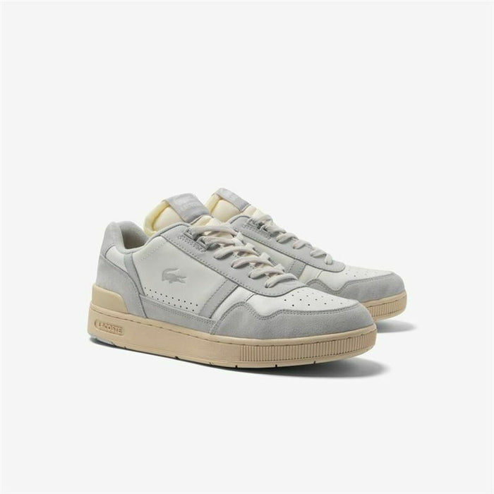 Adidași Casual Bărbați Lacoste T-Clip Leather Tonal Gri