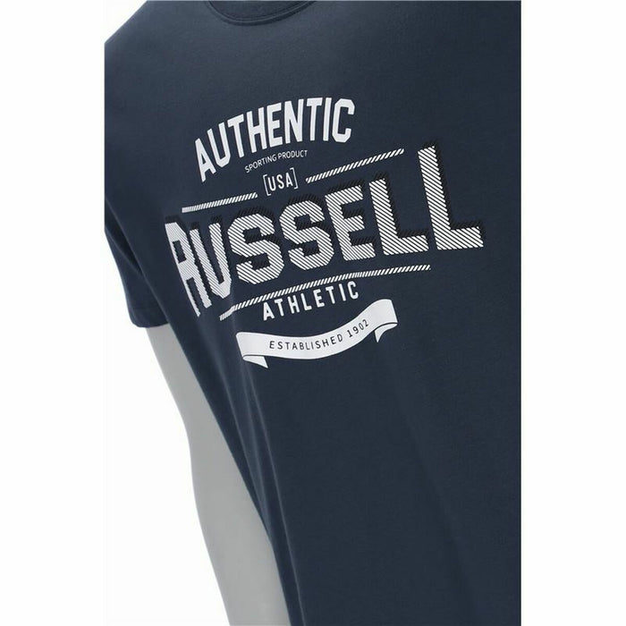 Tricou cu Mânecă Scurtă Bărbați Russell Athletic Ara Albastru închis