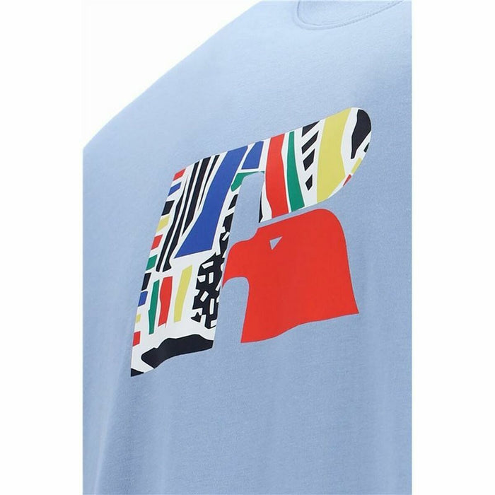 Tricou cu Mânecă Scurtă Bărbați Russell Athletic Emt E36211 Albastru Indigo