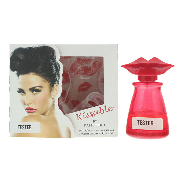 Set Katie Price Kissable, pentru femei: apă de parfum 50 ml + gloss 8 g, tester