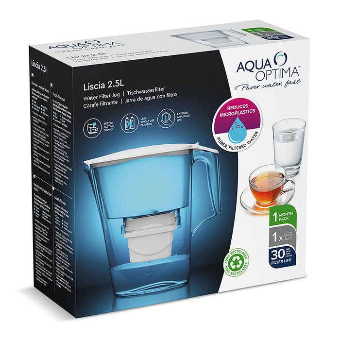 Carafă Filtrantă Aqua Optima Liscia Evolve Alb Plastic 2,5 L