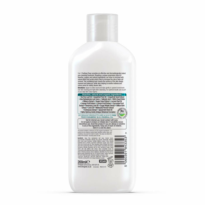 Tonic Facial Dr.Organic Skin Clear 200 ml Purifiantă