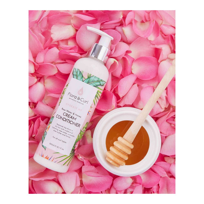 Balsam Reparator Flora & Curl Hydrate Me Miere Apă de trandafiri (300 ml)