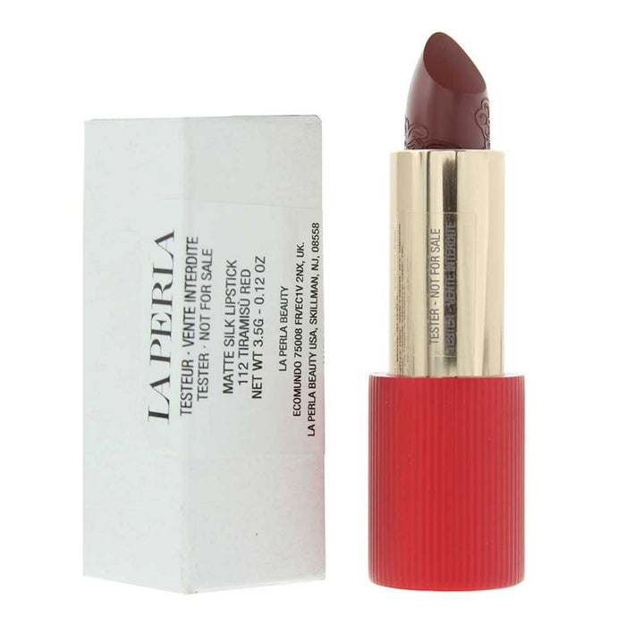 Ruj cremos La Perla Matte Silk, nuanța 112 Tiramisu Red, 3,5 g, tester