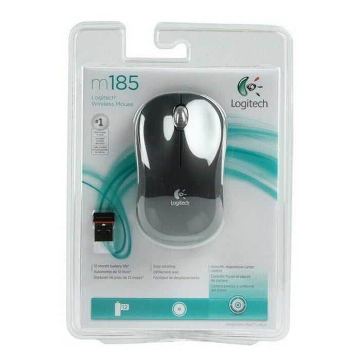 Mouse Fără Fir Logitech M185 Negru Gri