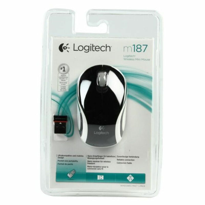 Mouse Fără Fir Logitech M187 Negru Monocrom 1000 dpi