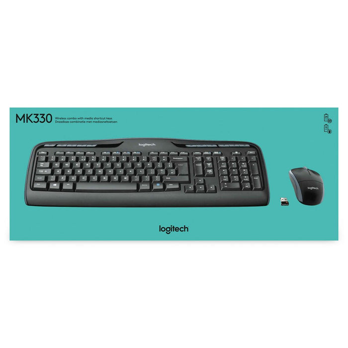 Tastatură și Mouse Logitech Wireless Combo MK330 Negru Qwerty US