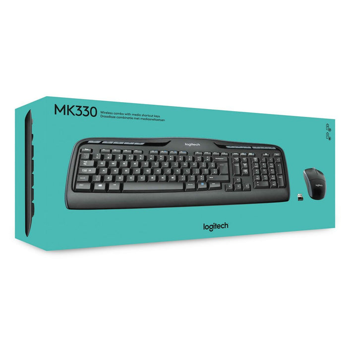 Tastatură și Mouse Logitech Wireless Combo MK330 Negru Qwerty US