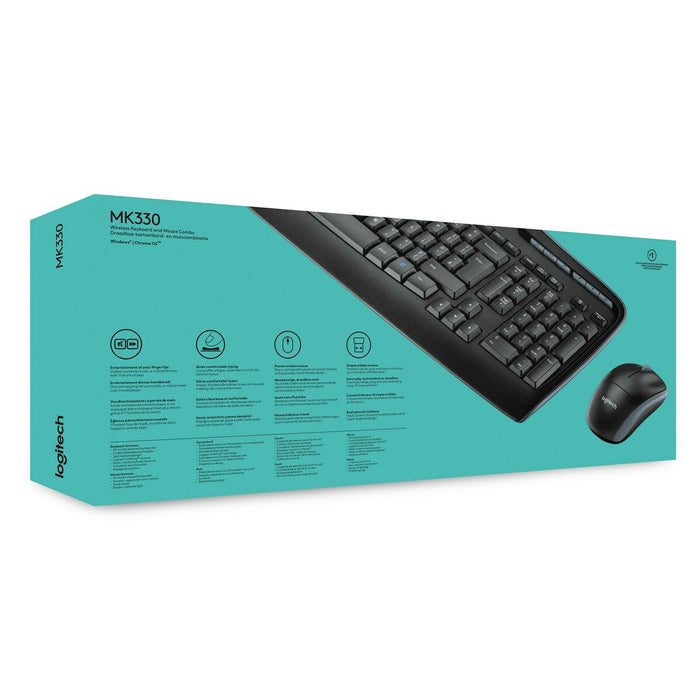 Tastatură și Mouse Logitech Wireless Combo MK330 Negru Qwerty US