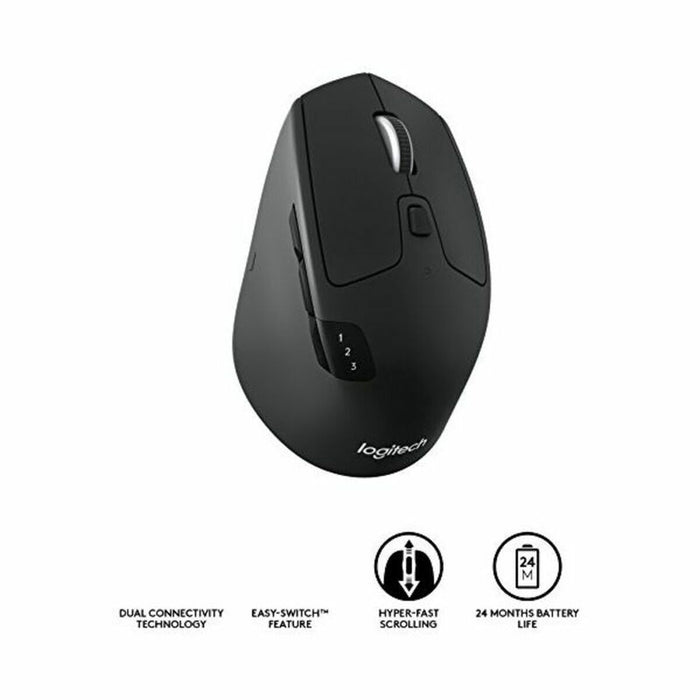 Mouse Fără Fir Logitech M720 1000 dpi Negru Negru/Alb Alb