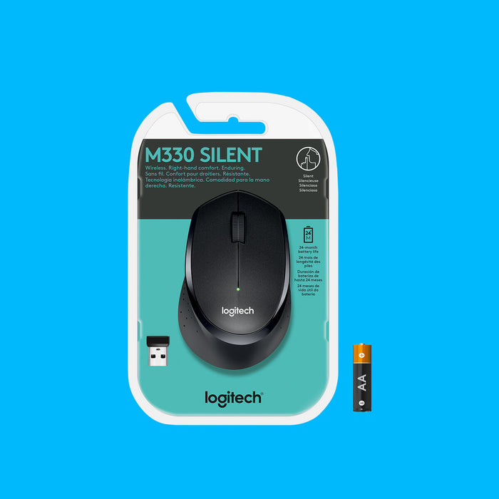 Mouse Fără Fir Logitech M330 SILENT PLUS 1000 dpi Negru