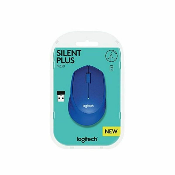 Mouse Fără Fir Logitech M330 Silent Plus Albastru 1000 dpi