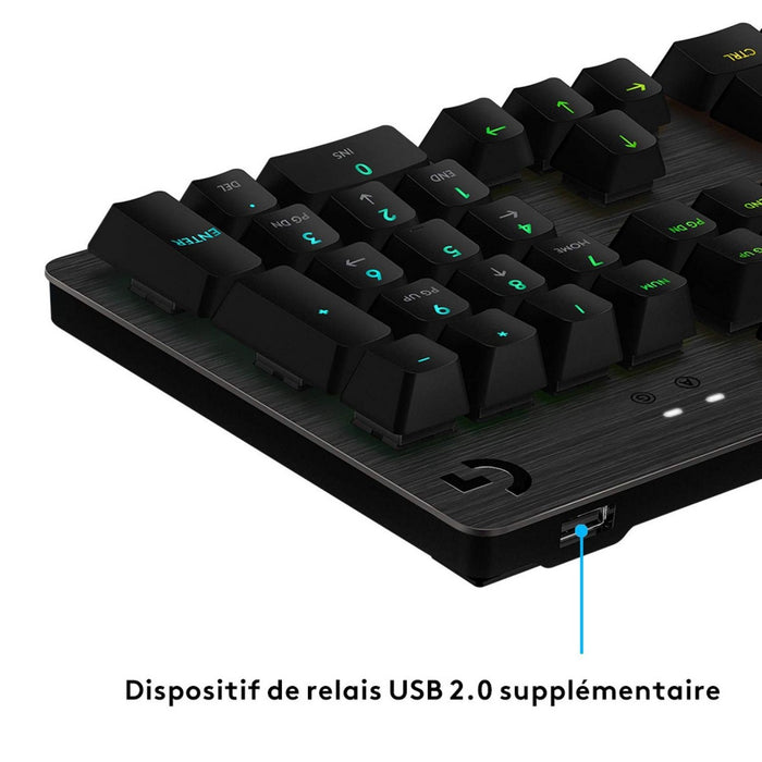 Tastatură Bluetooth cu Suport pentru Tabletă Logitech G513 CARBON LIGHTSYNC RGB Mechanical Gaming Keyboard, GX Brown Franceză AZ