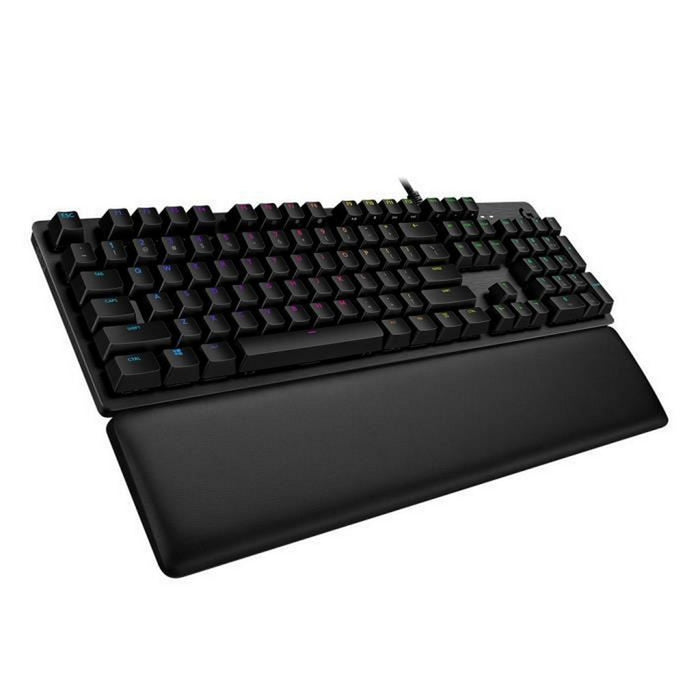 Tastatură Bluetooth cu Suport pentru Tabletă Logitech G513 CARBON LIGHTSYNC RGB Mechanical Gaming Keyboard, GX Brown Franceză AZ