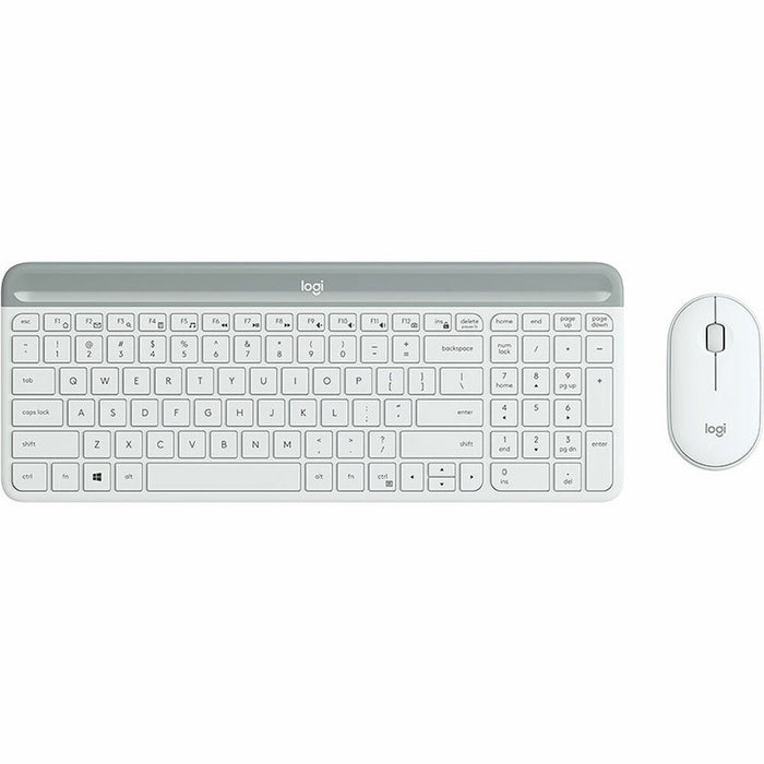 Mouse și Tastatură Logitech Slim Wireless Combo MK470 Alb Qwerty Spaniolă