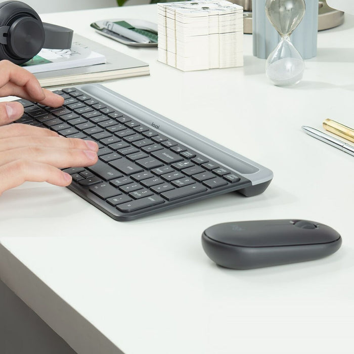 Tastatură și Mouse Logitech MK470 Gri Grafit Qwerty US