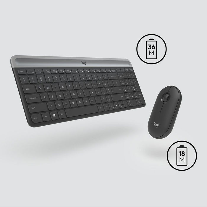 Tastatură și Mouse Logitech MK470 Gri Grafit Qwerty US