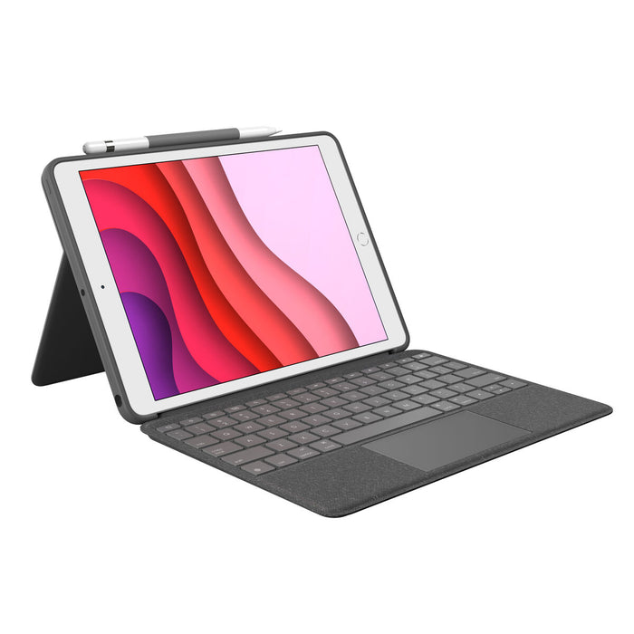 Tastatură Bluetooth cu Suport pentru Tabletă Logitech iPad 2019 Gri Grafit Qwerty Spaniolă