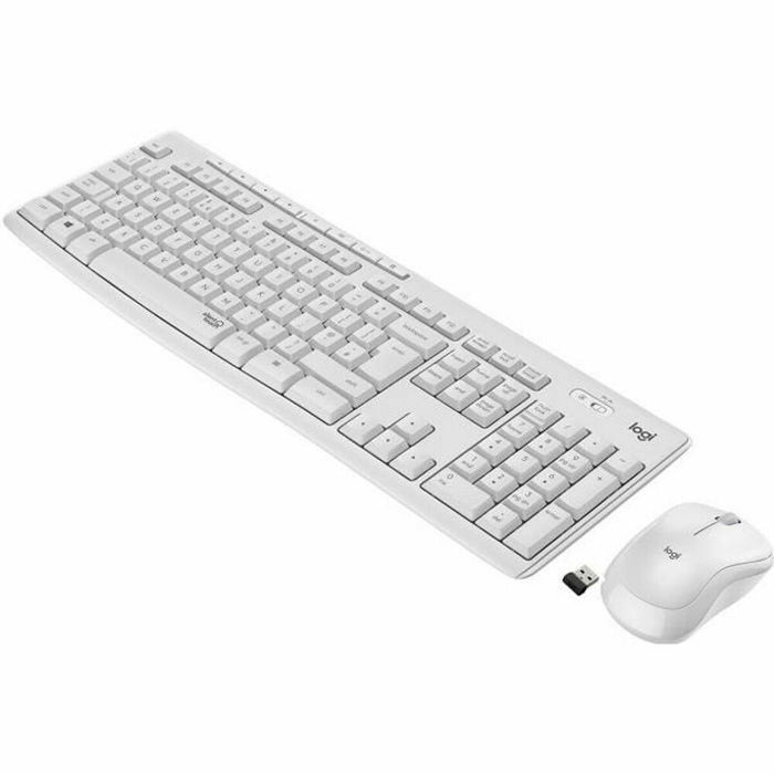 Tastatură și Mouse Fără Fir Logitech MK295 Alb Franceză AZERTY