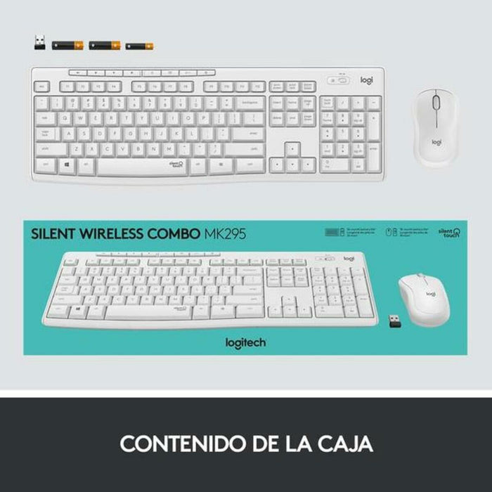 Tastatură și Mouse Logitech MK295 Alb Qwerty Spaniolă