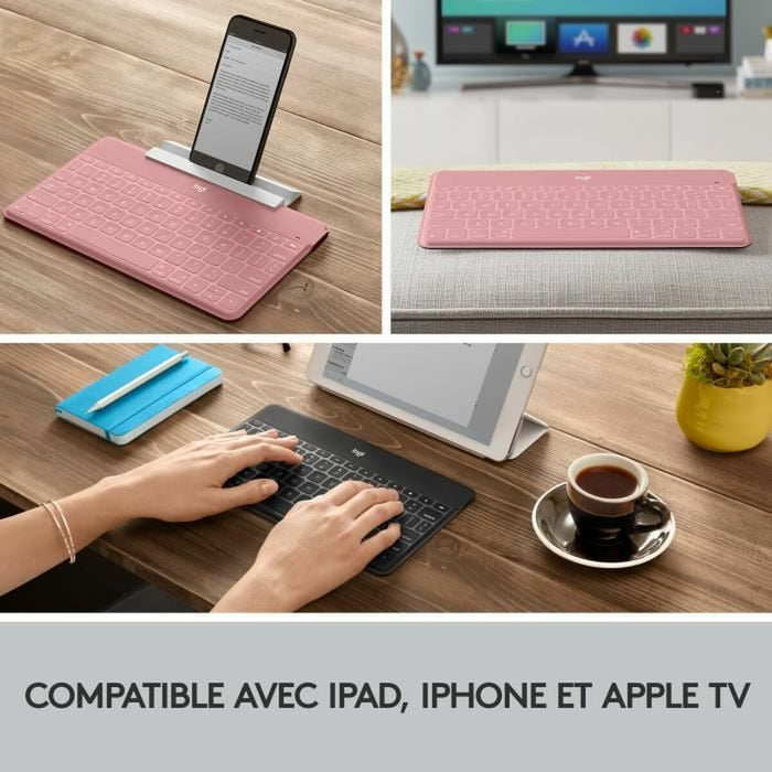 Tastatură Logitech AZERTY Franceză Roz